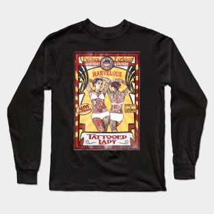 The Tattooed Lady Sideshow Poster Long Sleeve T-Shirt